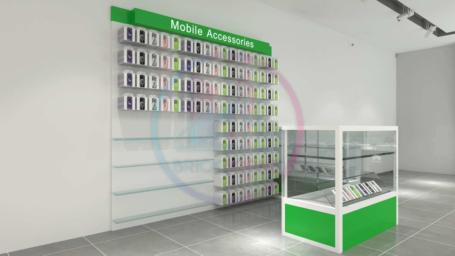Renderings of A Mobile Accessories Kiosk