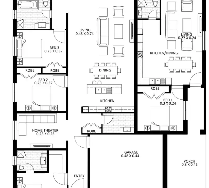 Single-Storey Family Home Floor Plan